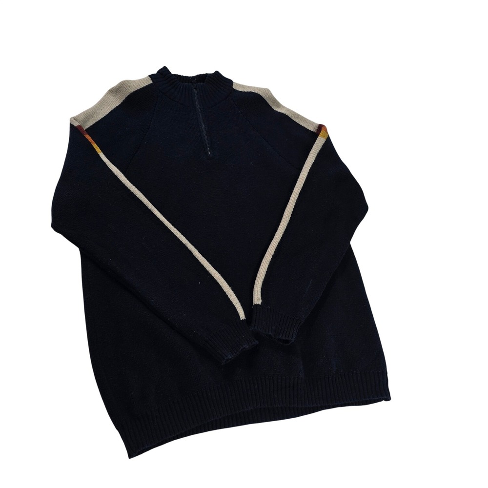 Marine Layer Archive Mens Navy Blue Quarter Zip Cotton Wool Sweater Large 16484